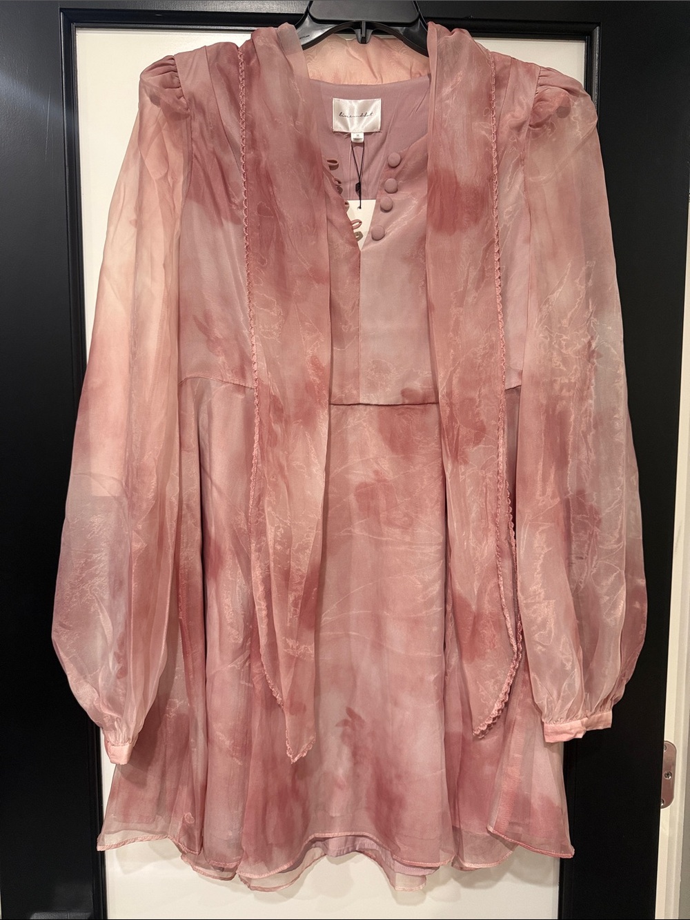 Line & Dot NWT Blush Pink Organza Mini Dress Size Medium $150